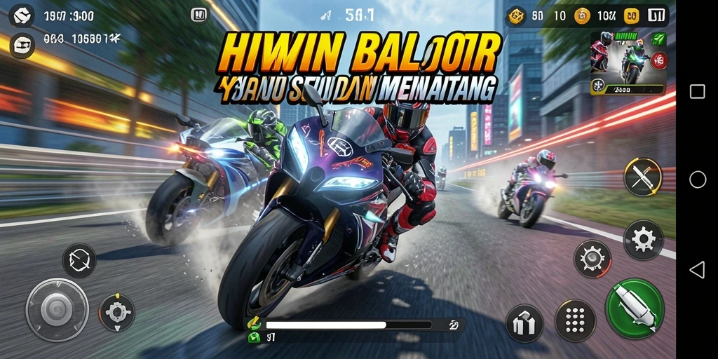 Tampilan gameplay yang intens dan mendebarkan dalam HIWIN.