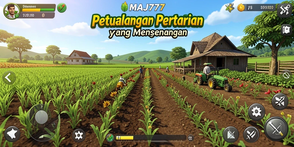 Gameplay MAJ777 menampilkan dunia pertanian yang indah dan interaktif.