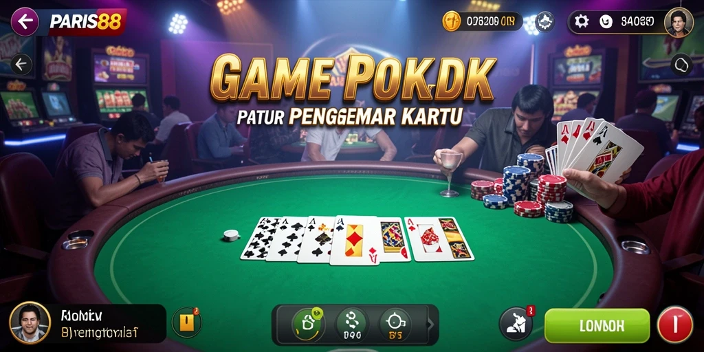 Tangkapan layar gameplay Poker yang seru dan menantang di PARIS88.
