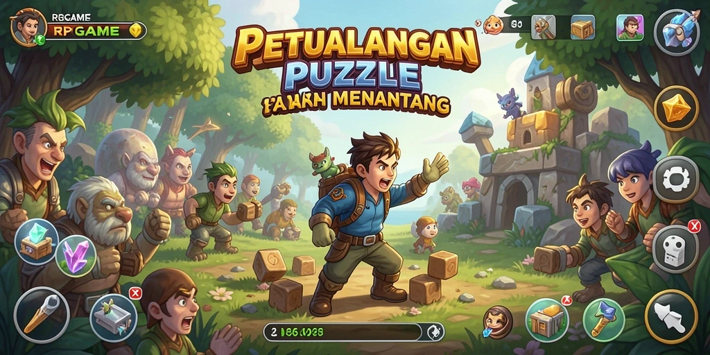 Gameplay RPGAME dengan teka-teki yang penuh tantangan.