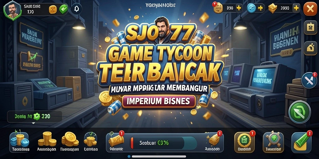 Tampilan gameplay SJO777 dengan berbagai elemen Tycoon yang menarik.